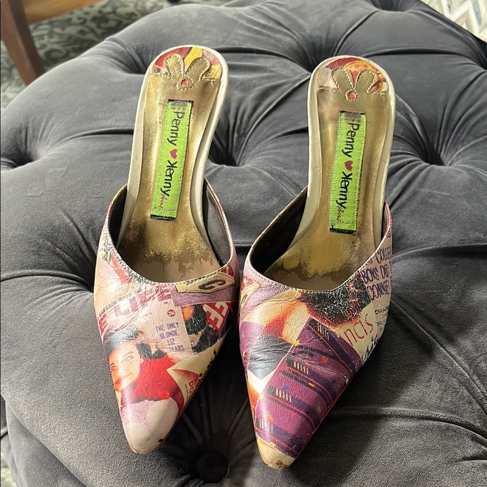 Penny Loves Kenny Red and Pink Mules